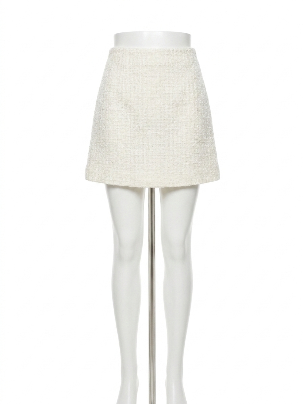 NEW SHE + SKY woven tweed flared skirt in cream